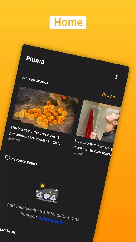 Pluma RSS Reader mod interface showing premium features