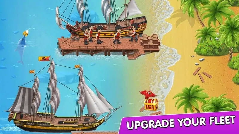 Pocket Ships Tap Tycoon gameplay screenshot.