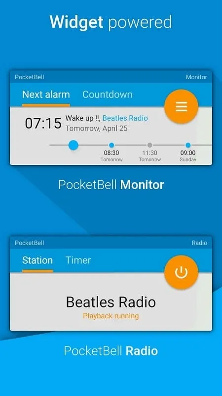 PocketBell mod demonstrating widget functionality