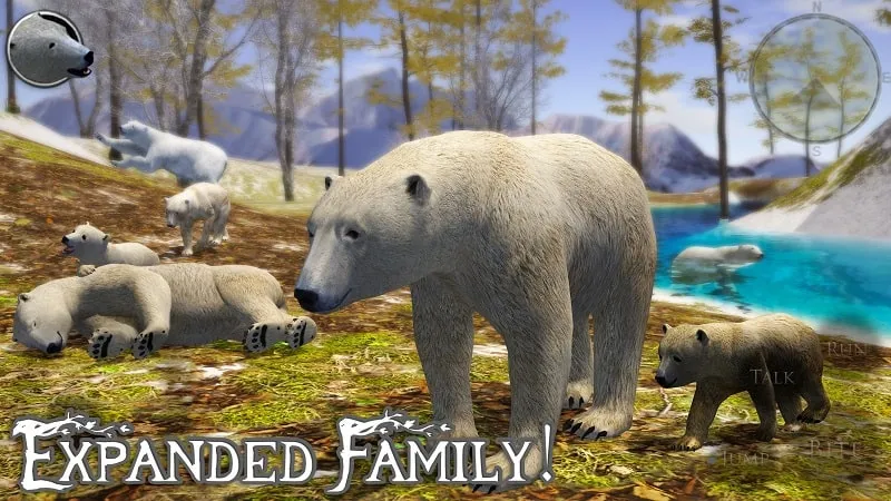 Polar bear utilizing enhanced skills in the game.