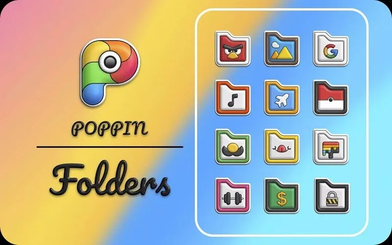 Poppin Icon Pack applied to a home screen