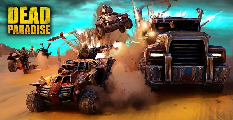 Post-apocalyptic car racing scene in Dead Paradise.