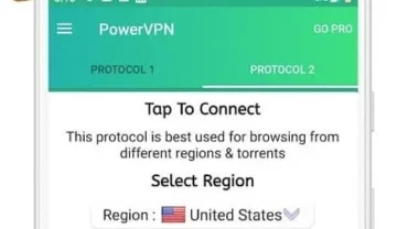 Power VPN mod interface showing premium features