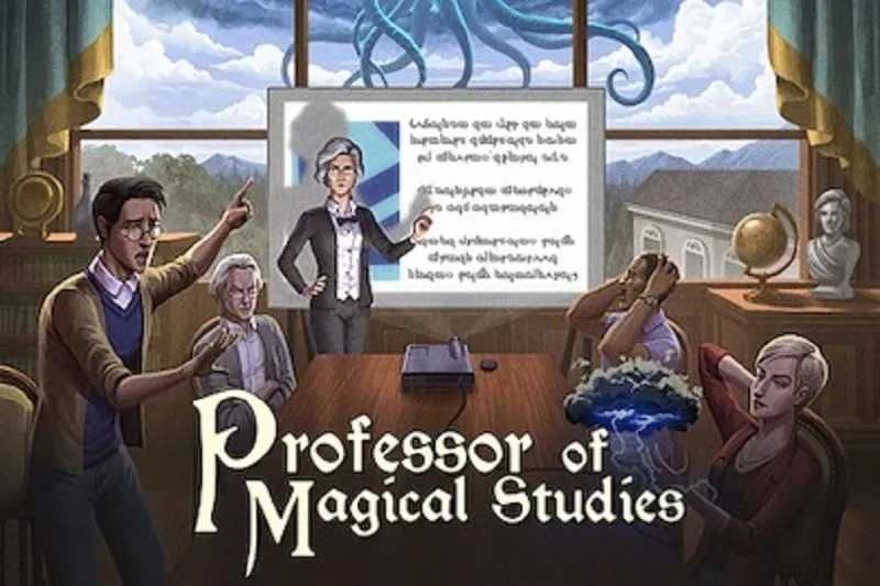 Professor de Estudos Mágicos: Print da tela do jogo mostrando o mundo mágico.