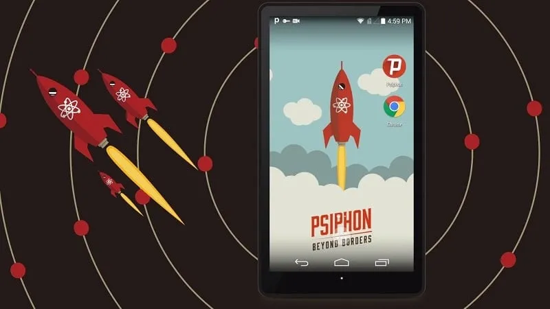 Psiphon Pro mod interface showing premium features