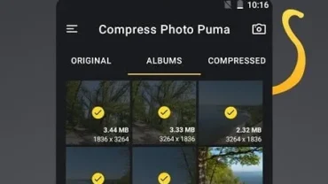 Puma Image Compressor Image Resizer mod interface showing premium features