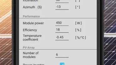 PV Calculator Premium mod interface showing premium features