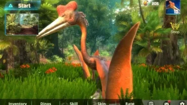 Quetzalcoatlus soaring through the prehistoric landscape.