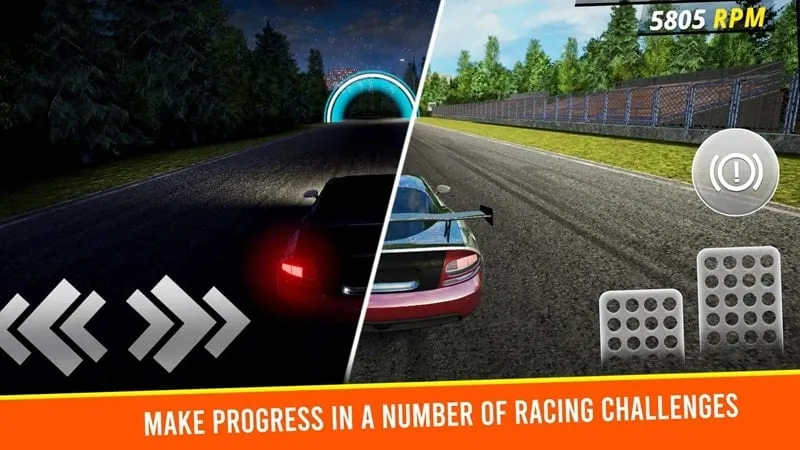 Racing on a track in Car Mechanic Simulator Racing.