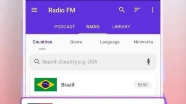 Radio FM mod interface showing premium features