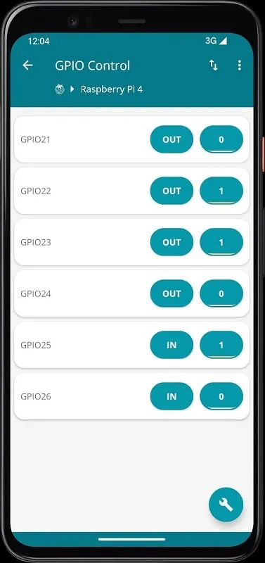 RaspController app GPIO control feature