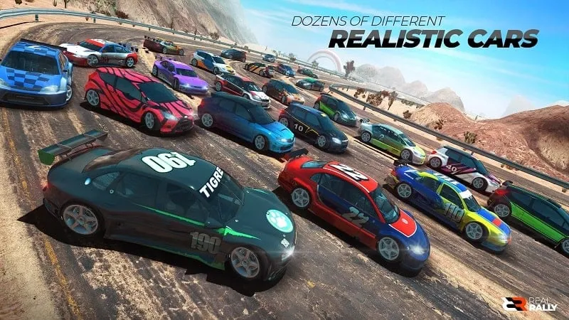 Mobil-mobil yang terbuka di Real Rally MOD APK