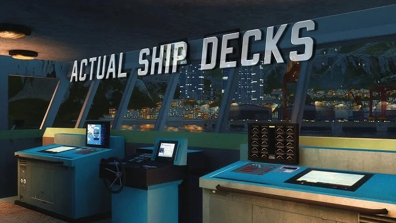 Realistic control panel of a ship in Ship Sim 2019.