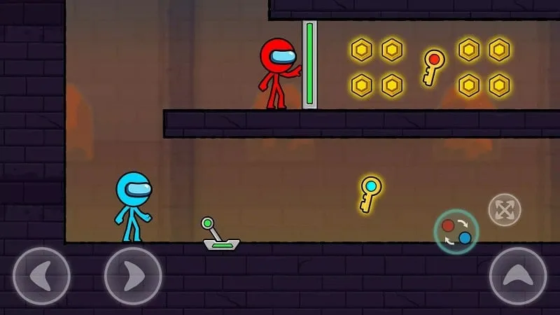 Red and Blue Stickman 2 android gameplay.