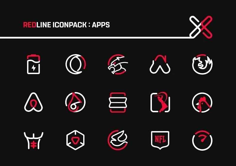 RedLine Icon Pack settings and customization options