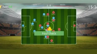 Referee making a call on the field in Football Referee Lite.