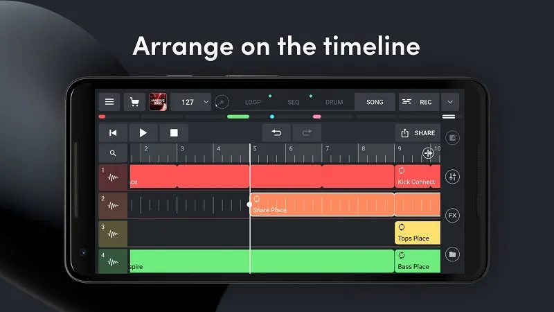 Remixlive mod demonstrating audio editing features