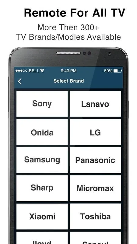 Remote Control for All TV mod interface showing media playback controls