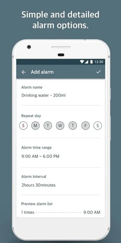 Tampilan aplikasi Repeat Alarm Mod APK