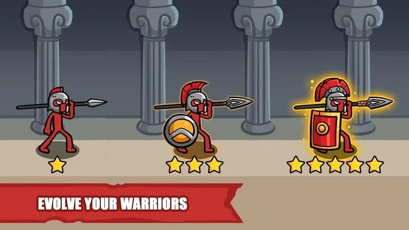 Reward screen in Stick Battle: War of Legions with unlimited money.