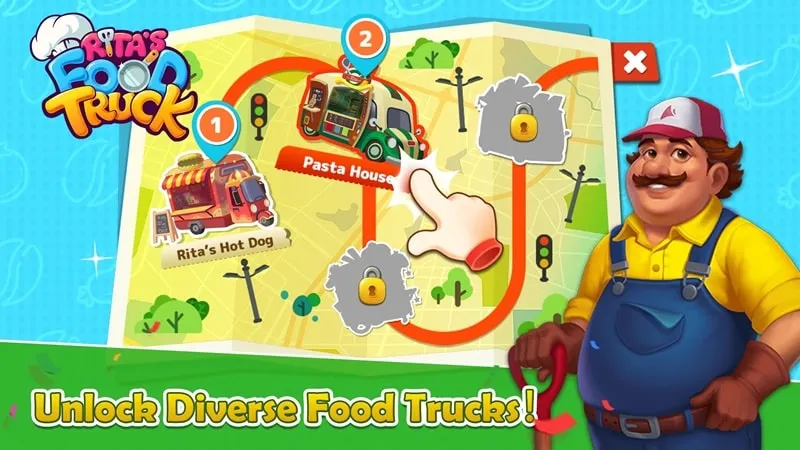 Rita's Food Truck gameplay on a mobile device.