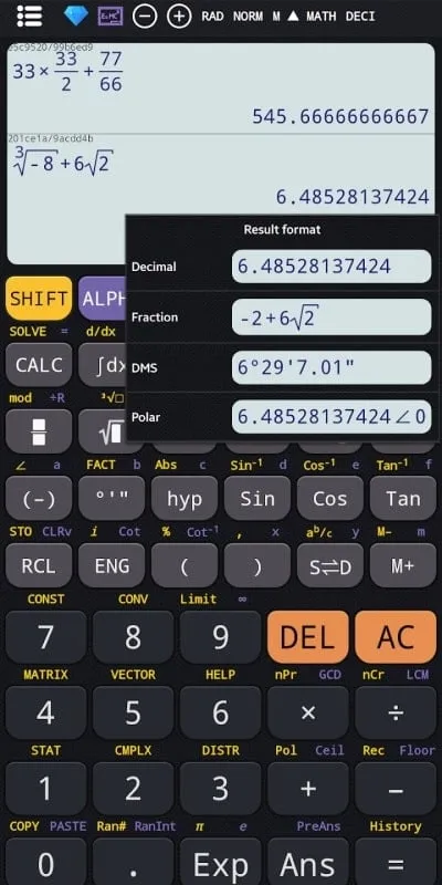 Ứng dụng máy tính khoa học Scientific Calculator Plus 991 Mod cho Android