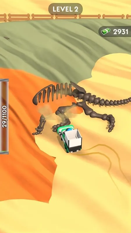 Screenshot displaying various dinosaur skeletons collected in Fossil Dig.