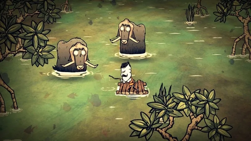 Screenshot from Don't Starve Shipwrecked Mod displaying the crafting menu with various tools.