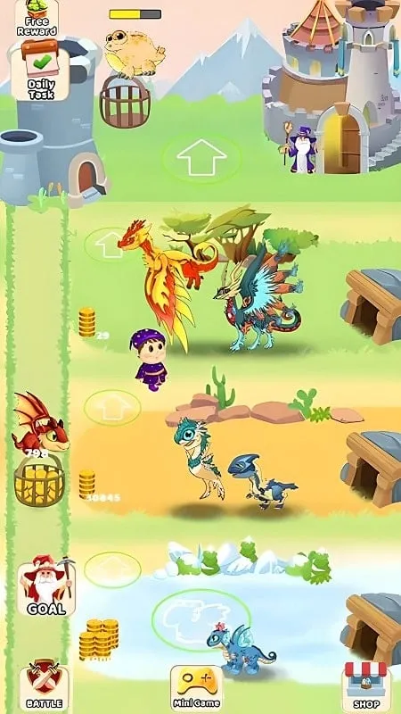 Screenshot of a monster battle scene within the game.