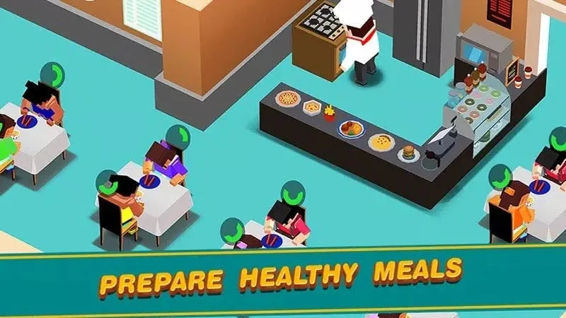 Screenshot of gameplay in Idle Daycare Tycoon showcasing the various facilities.