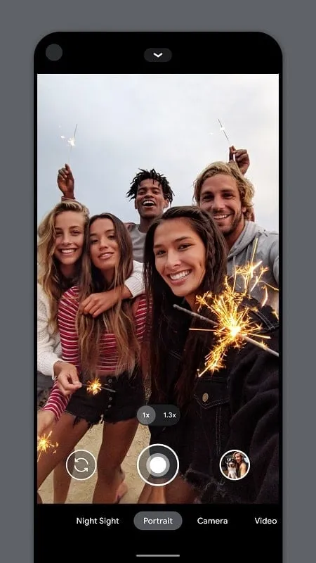 Screenshot of Google Camera showcasing various filters and effects