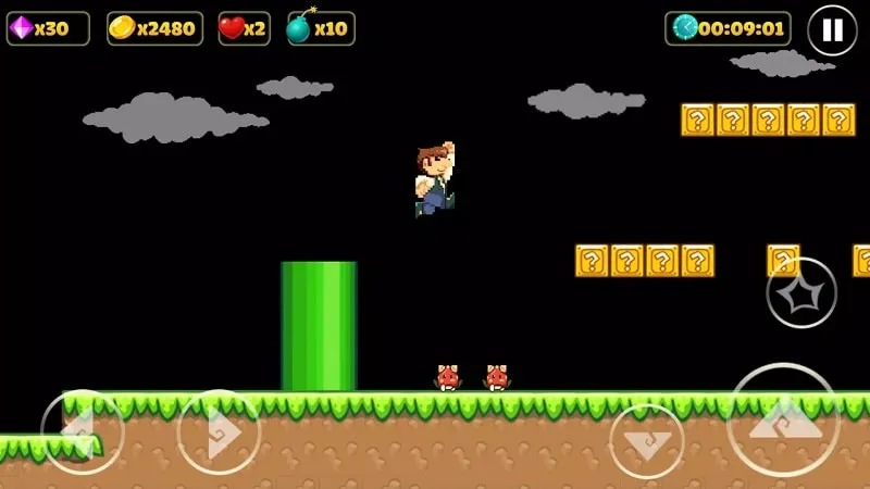 Screenshot of in-game challenges in Super Pep's World.