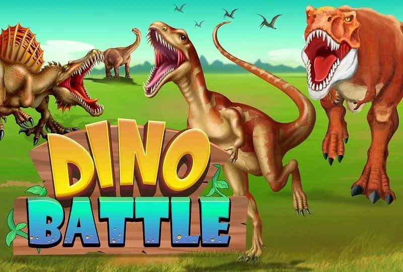 Screenshot of the Dino Battle in-game shop interface showcasing various upgrade options and resources.