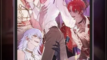 Screenshot of the game Dirty Crown Scandal showing the main character interacting with one of the four men.