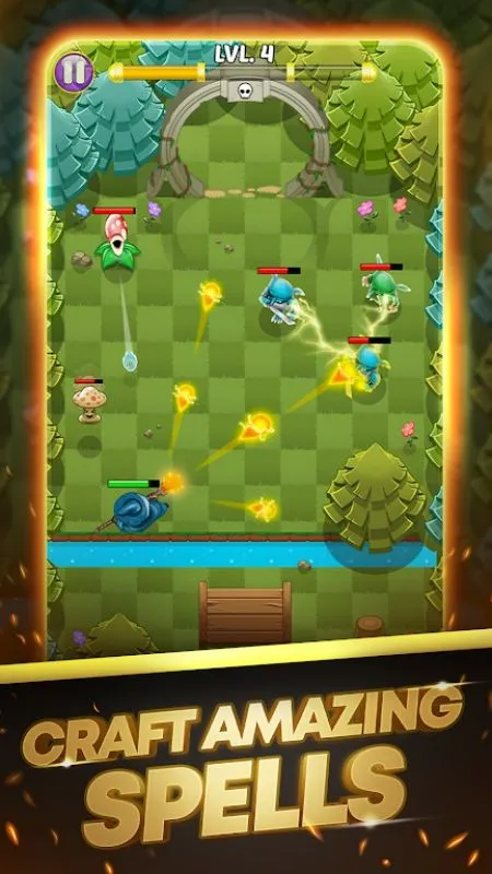 Screenshot of the WizQuest game interface showing the main character in battle.