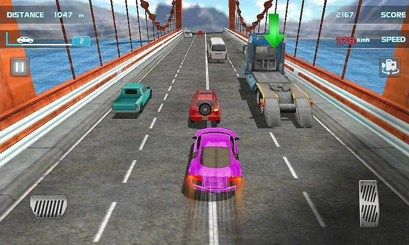 Screenshot of Turbo Driving Racing 3D showcasing the fast-paced gameplay and competitive racing environment.