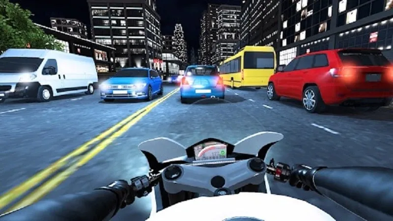 Ảnh chụp màn hình giới thiệu các tùy chọn xe máy khác nhau có sẵn để mua trong Traffic Moto Racing 2024.