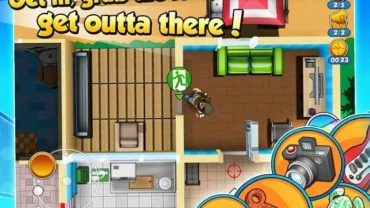 Screenshot showcasing the diverse range of gadgets available in Robbery Bob 2: Double Trouble.