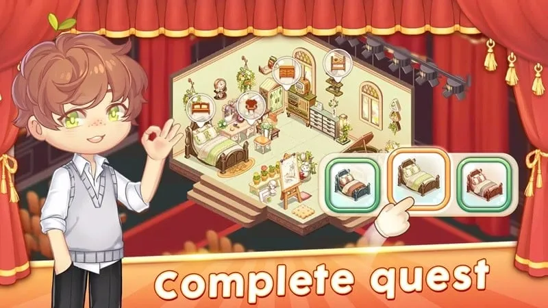 Screenshot showcasing the unlimited currency feature within the Kawaii Theater Solitaire mod.