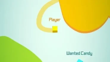 Screenshot showing gameplay of Paper.io 2 with the mod activated.