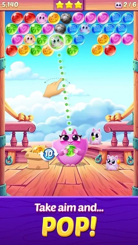 Selecting a booster in Cookie Cats Pop using the mod menu.