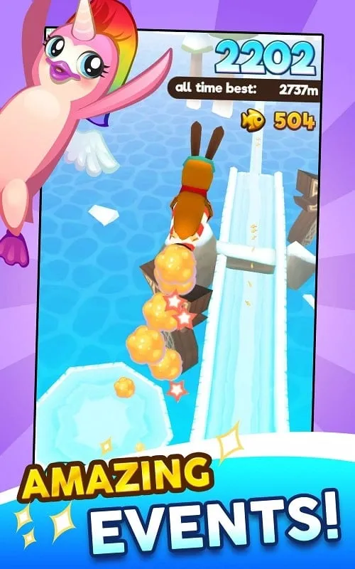 Selecting a booster in the Super Penguins MOD APK.