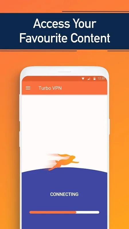 Selecting a server location within the Turbo VPN app