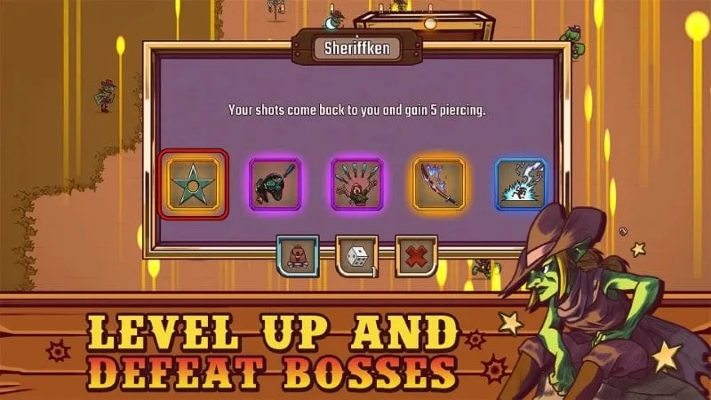 Selecting characters and weapons in Bounty of One.