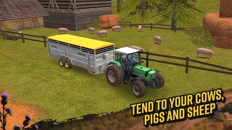 Selecting equipment in the Farming Simulator in-game store.