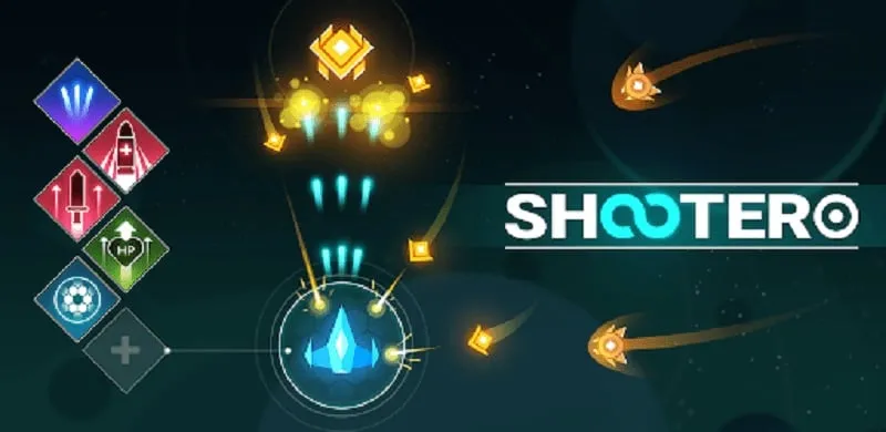 Shootero gameplay on a mobile device.