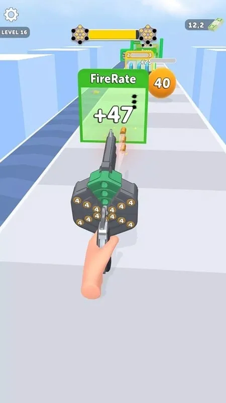 Shooting obstacles in Revolver Rush Gameplay.