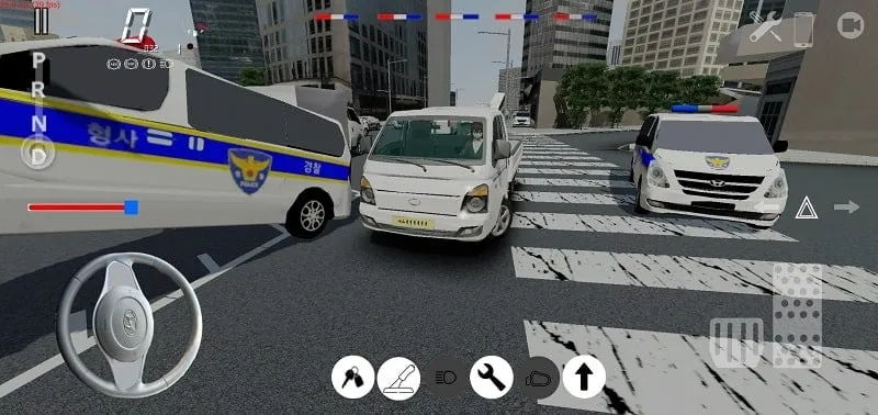 Mostrando as opções de personalização de carros no 3D Driving Game Project: Seoul, permitindo modificações personalizadas.