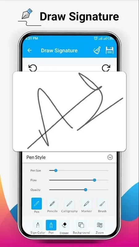 Interfaz del mod Signature Maker Creator mostrando la función de firma automática