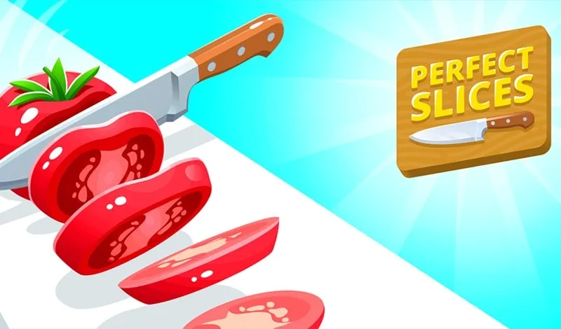 Slicing various food items in Perfect Slices.